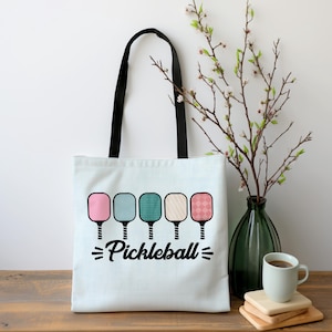 Pickleball Paddles Tote Bag - Reusable Canvas Tote Bag
