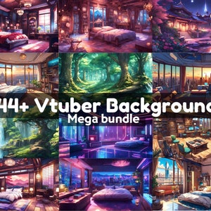244 VTuber Backgrounds Mega bundle, Vtuber Rooms, Stream Background, Virtual Background YouTube, Twitch, Zoom, Vtuber Overlay, Lofi & Anime