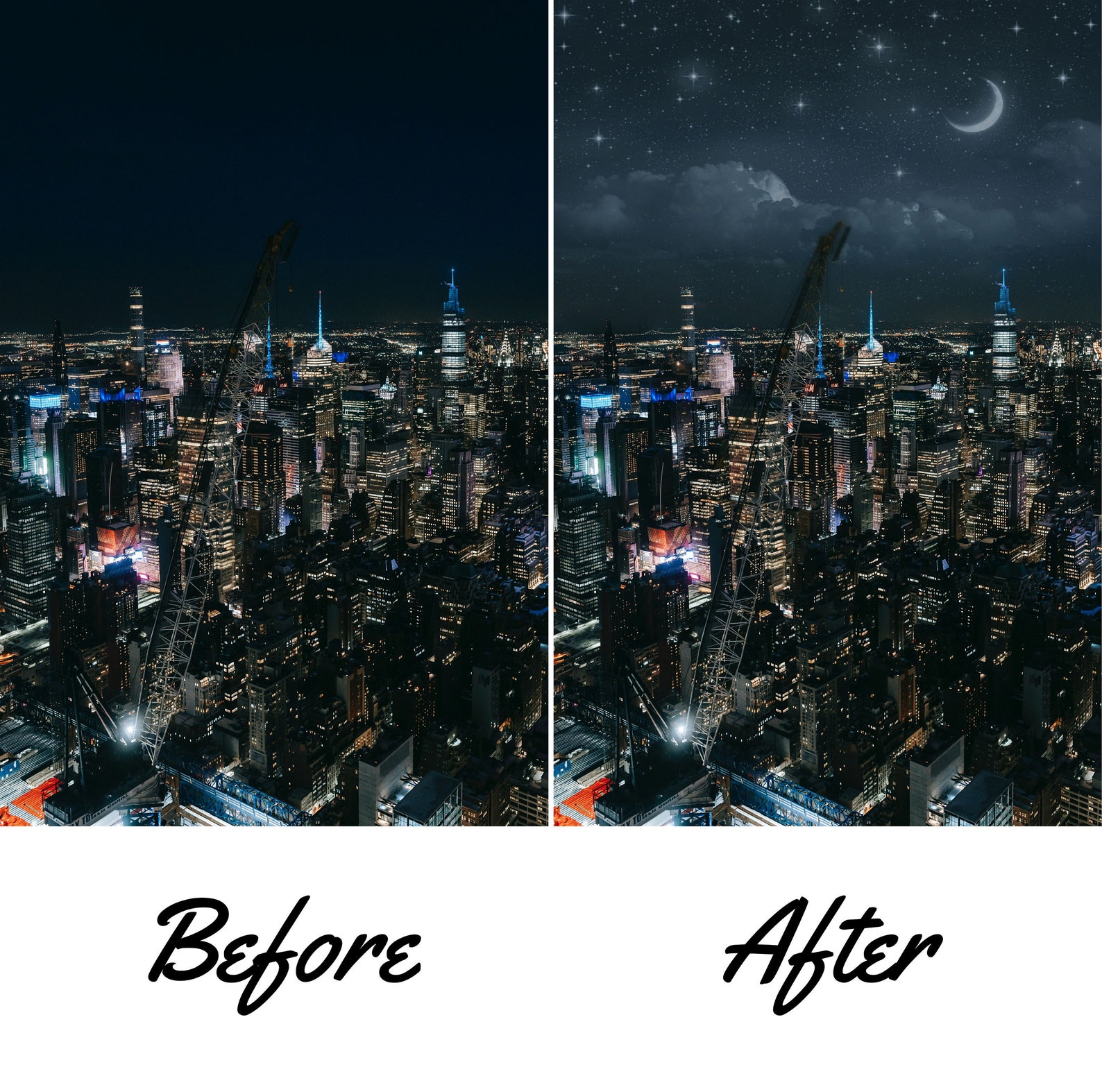 100 Beautiful Night Sky Overlays Starlight Etsy