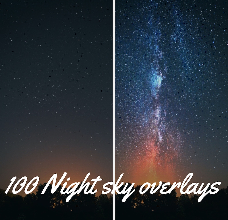100 Beautiful Night Sky Overlays Starlight Etsy