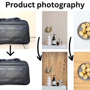 May include: A blue travel bag with a black leather handle and the word "GUESS" printed on the front. The bag is photographed against a white background.