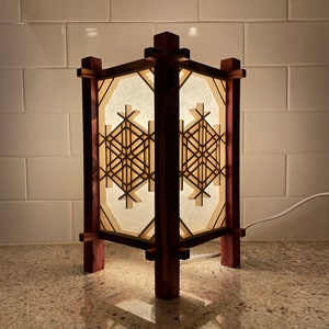 Cedar Snowflake Kumiko Lamp