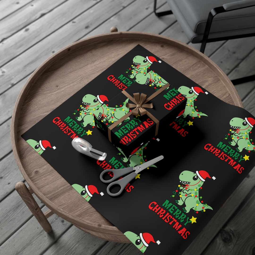 Dinosaur Christmas Wrapping Paper 