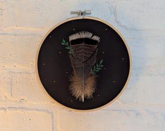 Turkey Feather with Embroidery