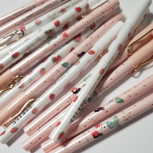 Strawberry Gold Clip Pen