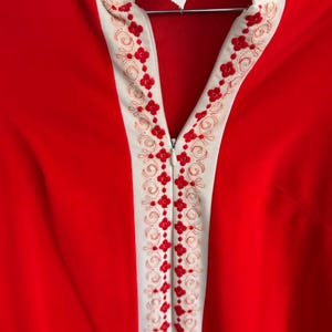 Vintage 1970&#39;s Red &#39;Sears Best&#39; At Home Wear Perma-Prest Nightgown/Robe