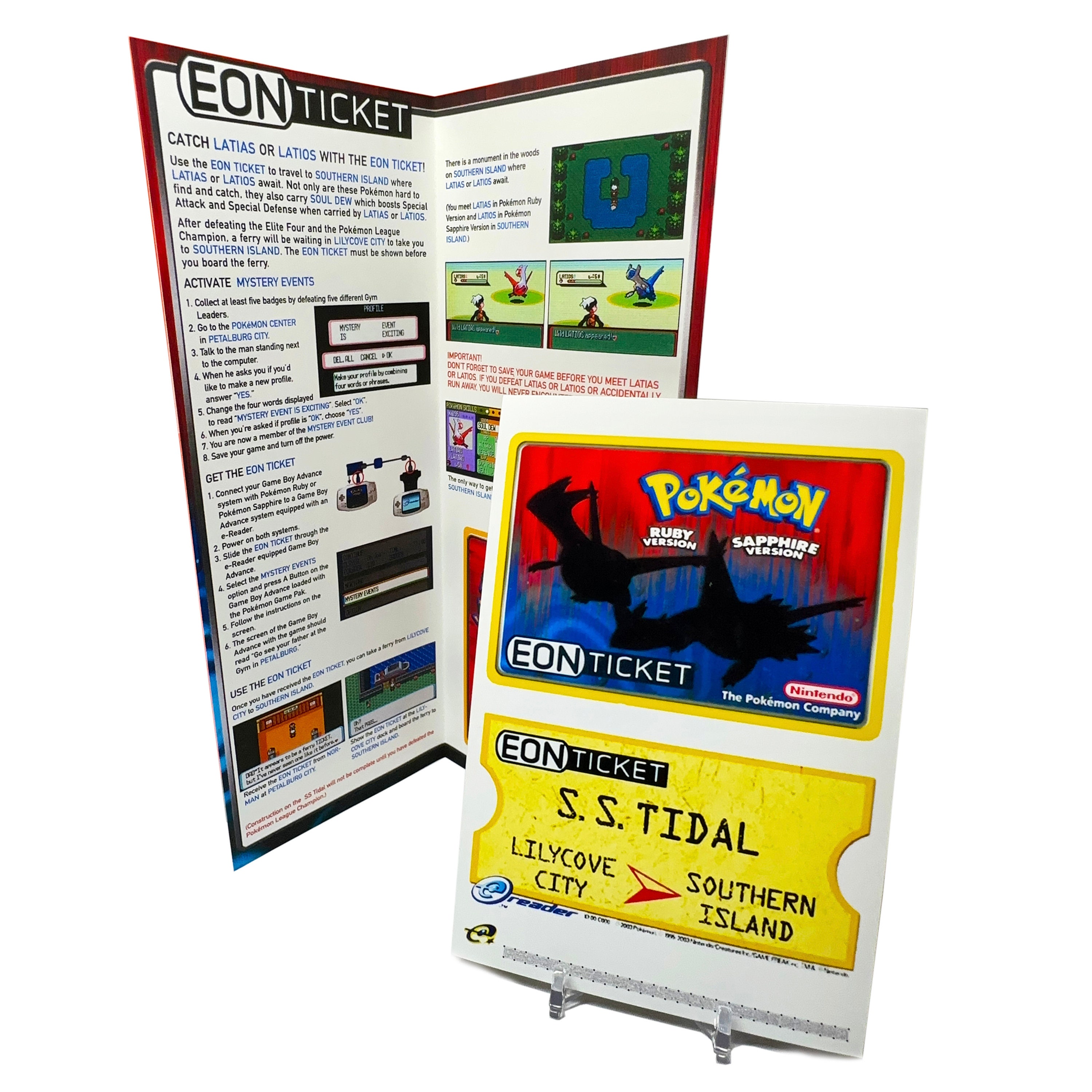 Eon Ticket Pokemon Ruby & Sapphire Ereader Custom Card Etsy