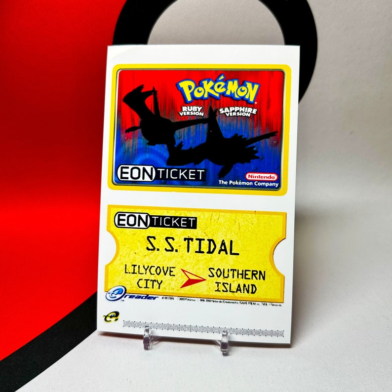 Eon Ticket Pokemon Ruby & Sapphire Ereader Custom Card Etsy