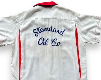 Vintage "Standard Oil Co." Chainstitched Bowling Shirt SZ M | Vintage Bowling Shirt Seattle | Barn Owl Vintage Seattle