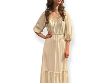 Vintage 1970s Gunne Sax Inspired Prairie Cottagecore Handmade Dress - Etsy
