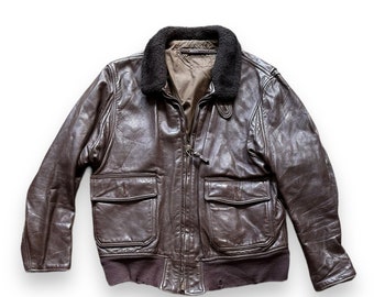 Rare Design Vintage Brand Excelled Us Navy Type G-1 Leather