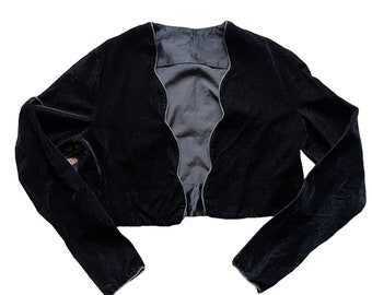 Vintage 1940s-50s Black Velvet Cropped Jacket | Vintage Ladies Clothing | Barn Owl True Vintage