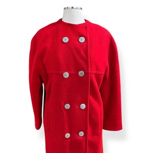 1960s Red Wool Lined Coat L