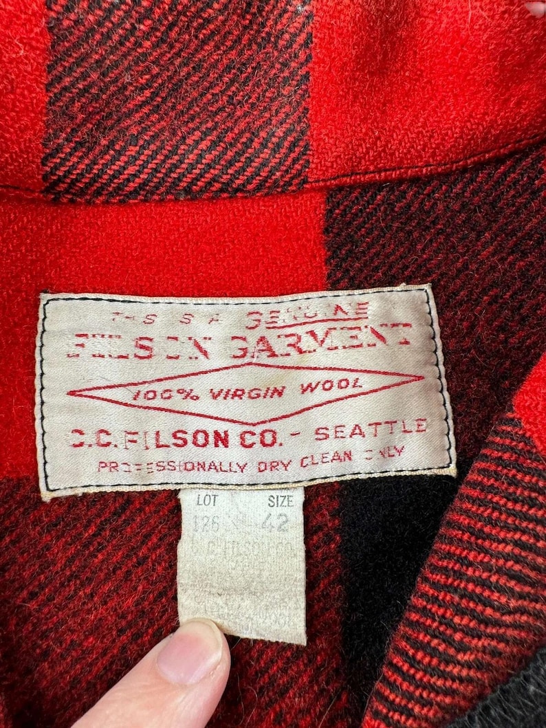 Jaqueta vintage Filson Mackinaw com botões de pressão, tamanho 42. imagem 4
