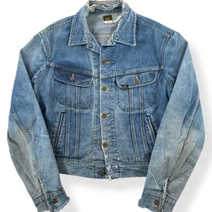 80s Lee 101-J Distressed Jacket SZ 44 Long - Etsy
