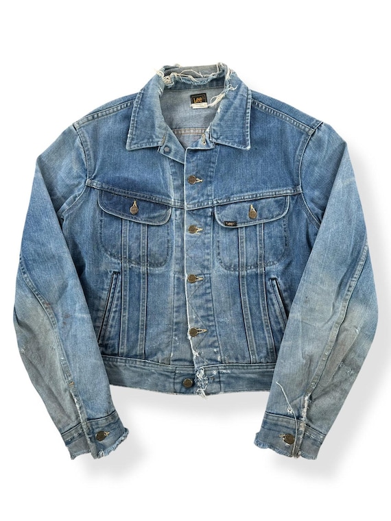 80s USA製Lee denim jacket 40R ライトブルー 101j 80s Lee 101-J Distressed Jacket SZ 44 Long - Etsy