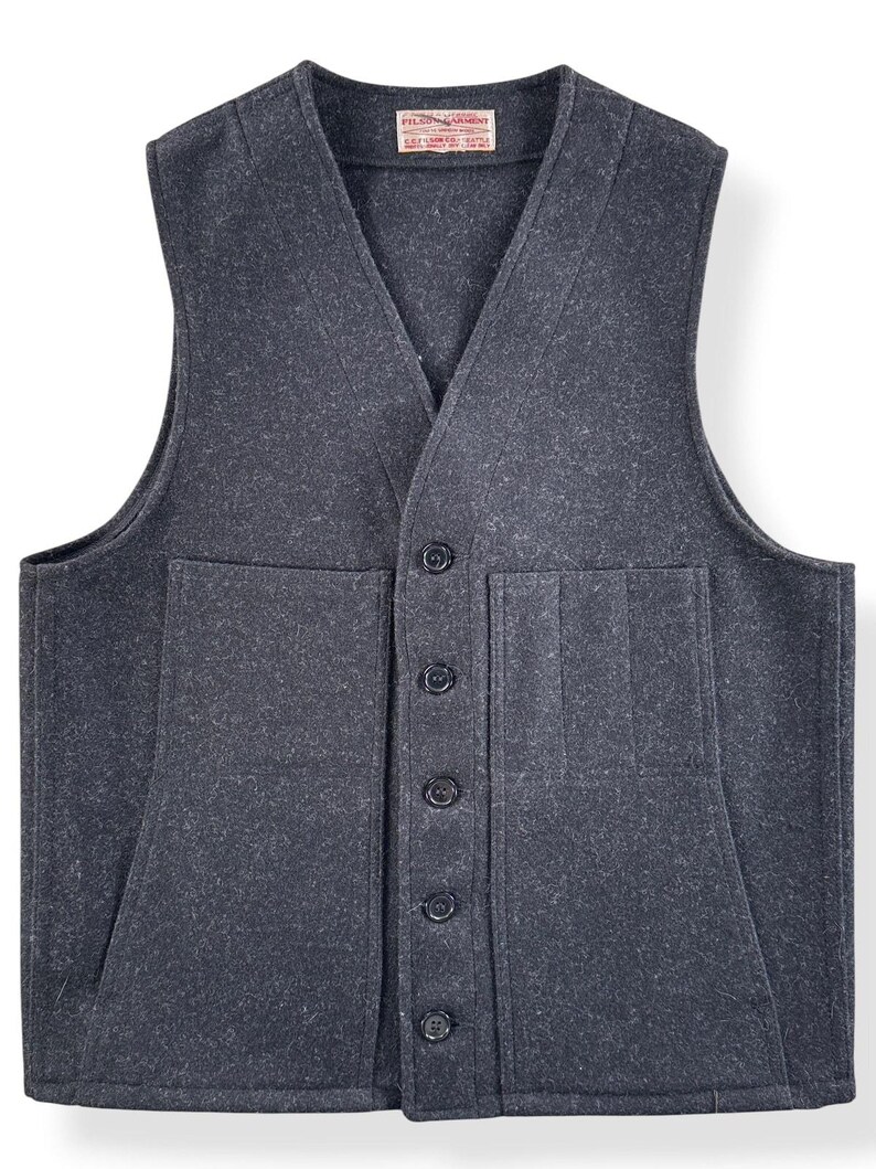 Filson Charcoal Mackinaw-vest 2e MT.M afbeelding 3