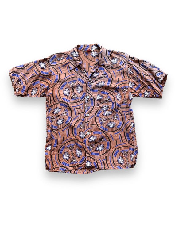 Vintage Pilgrim Sportswear Rayon Abstract Print Aloha Shirt SZ S  