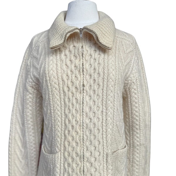 Vintage 1940's Wool Hand Knit Zip Up Cardigan Sweater SZ M | Barn Owl Vintage | Seattle True Vintage