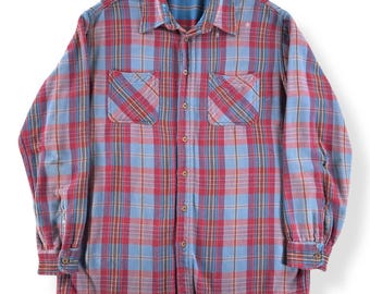 Camisa vintage de franela de algodón Big Mac, talla XL alta