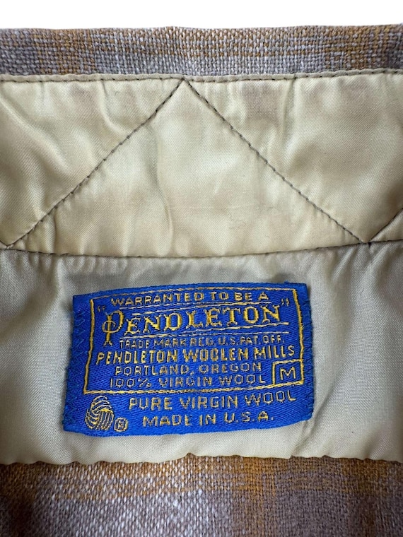 Vintage Pendleton Beige Shadowplaid Pearlsnap Fla… - image 3