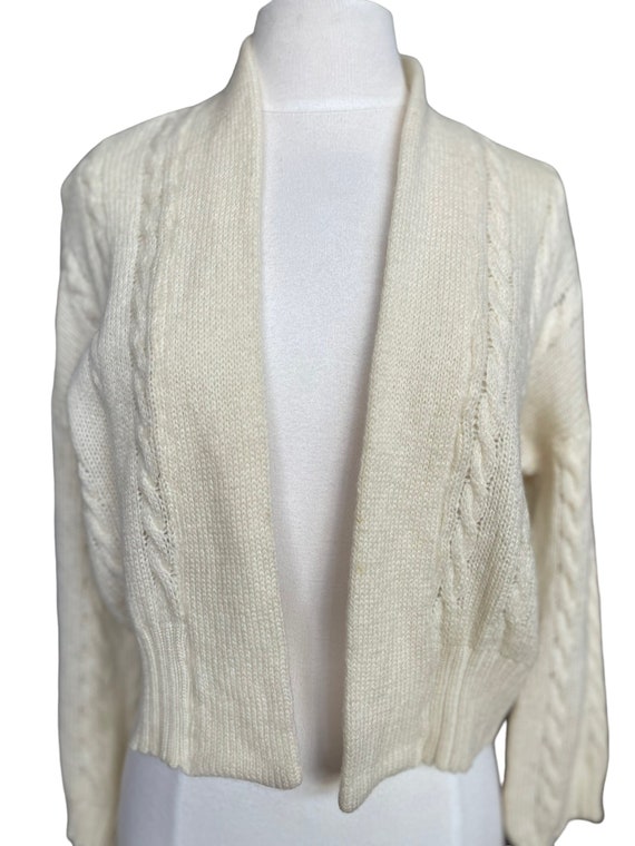 Vintage 1950s Cable Knit Cardigan Sweater | Barn O