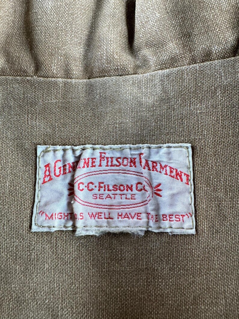 Vintage Filson Tin Cloth Jacket SZ M image 4