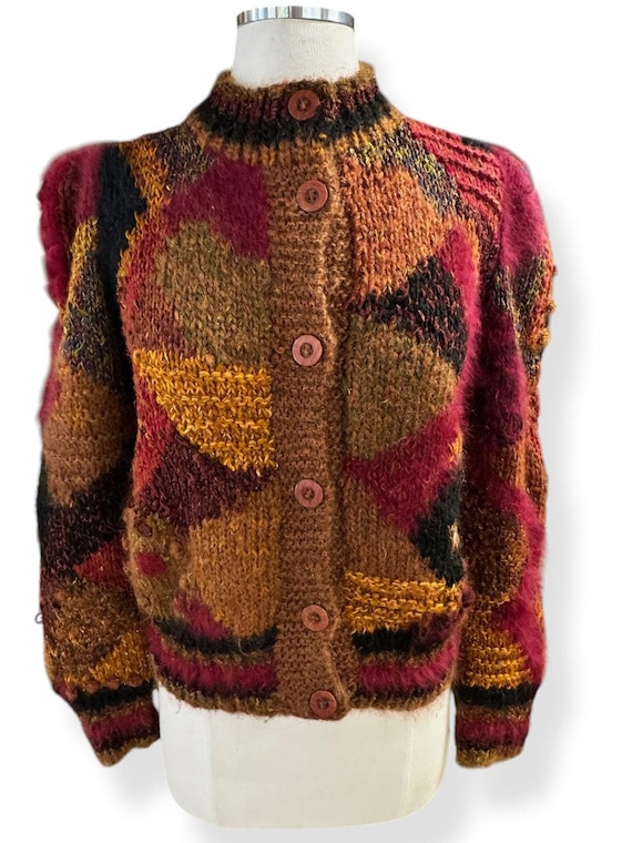 1980s Ilene Danchig Artsy Cardigan Sweater M - Etsy