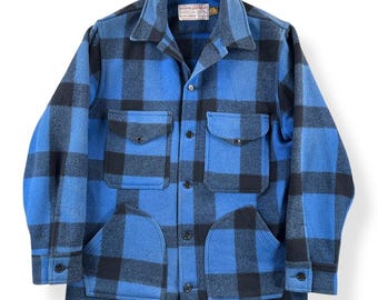 Vintage 80s Era Filson Cobalt Blue & Black Hunter Style 85 Jacket SZ 40