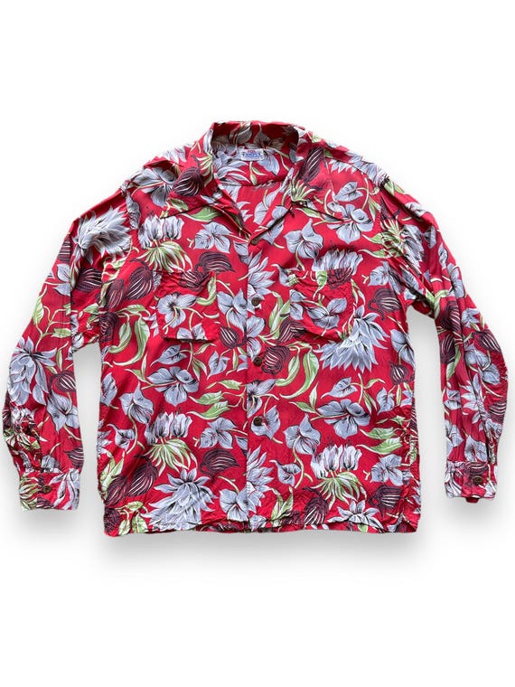 Buy Vintage Campus Longsleeve Rayon Aloha Shirt SZ L Online in 