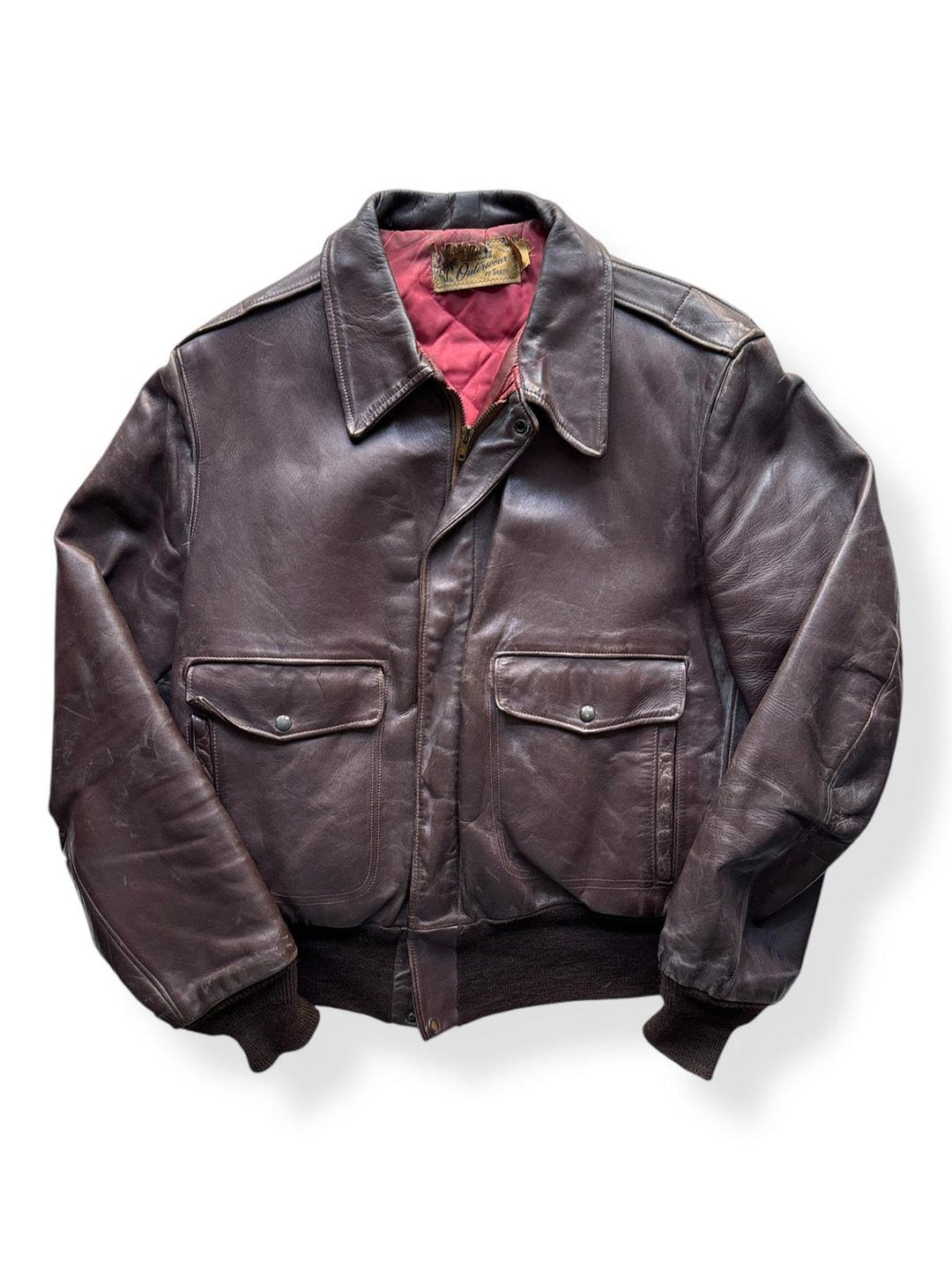 ジャケット・アウター VINTAGE 50's HERCULES by SEARS OUTERWEAR Vintage Sears Hercules Horsehide A-1 Style Leather Jacket SZ M
