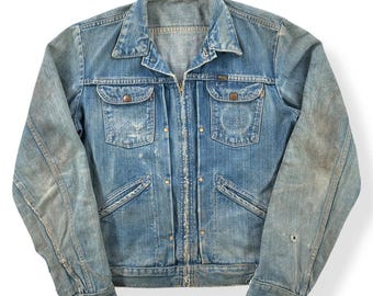 ジャケット・アウター 60s VINTAGE WRANGLER 33MJZ 44 SATAIN Vintage 1960's / 70's Men's Wrangler Jean Jacket Made In USA