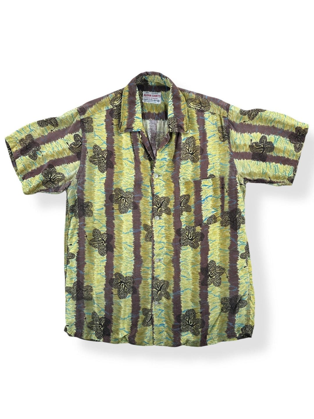 トップス 60s vintage rayon ALOHA shirt Vintage Rayon Aloha Shirt SZ 18 - Etsy