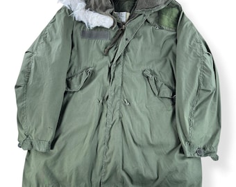 80s Military Fishtail Parka Trench Coat Olive Drab Medium - Etsy