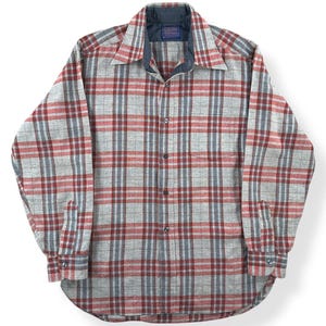 Vintage Pendleton Brick Red and Grey Flannel SZ L