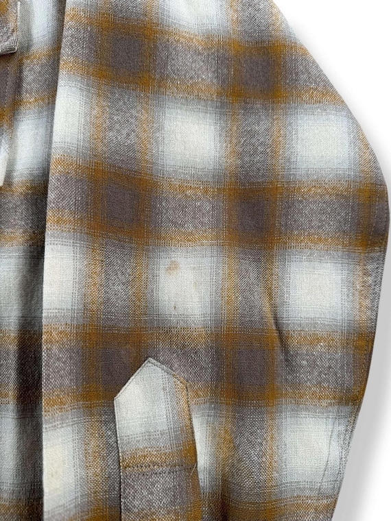Vintage Pendleton Beige Shadowplaid Pearlsnap Fla… - image 5
