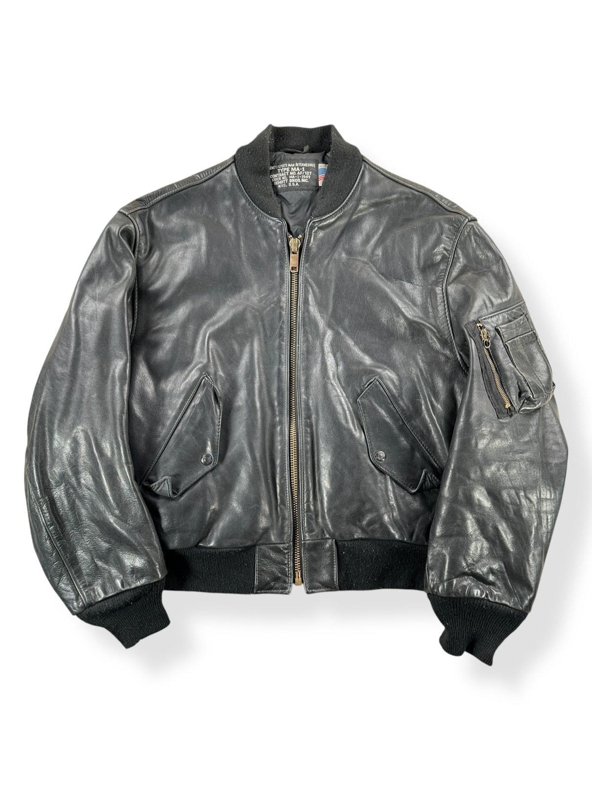 Vintage Schott Leather MA-1 Jacket SZ 46 - Etsy