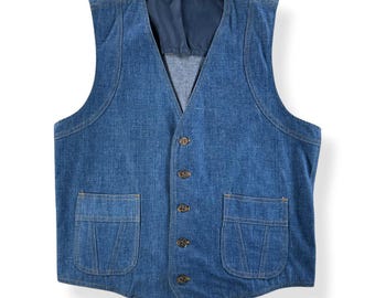 Vintage Unbranded Denim Vest SZ 42R