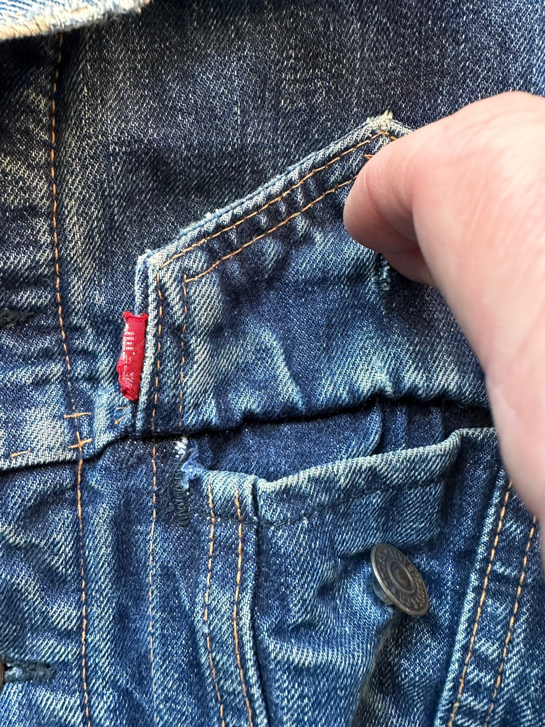 Vintage Levi's Big E Blanket gefüttert 70505 Jeansjacke SZ 40