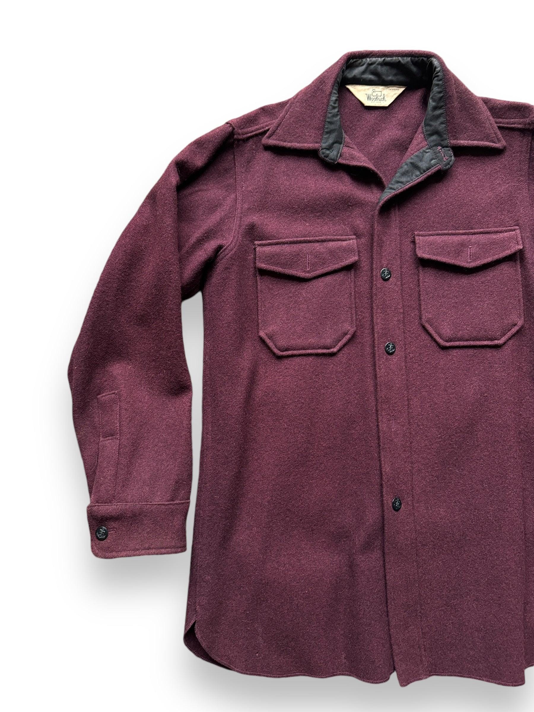 ジャケット・アウター 70s Woolrich Wool Shirt Jacket cpo Vintage Burgundy Woolrich CPO Jacket SZ M - Etsy