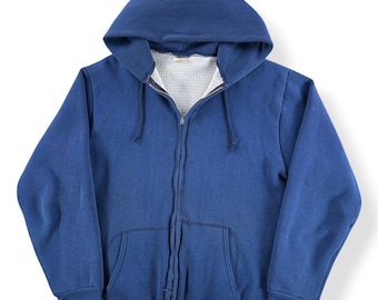 Sudadera con capucha y cremallera estilo vintage Maverick con forro de gofre, talla XL (equivale a una talla L)