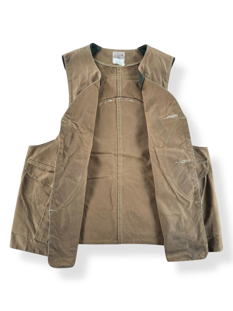 Chaleco de caza vintage Filson Tin Cloth estilo 31, talla L imagen 2