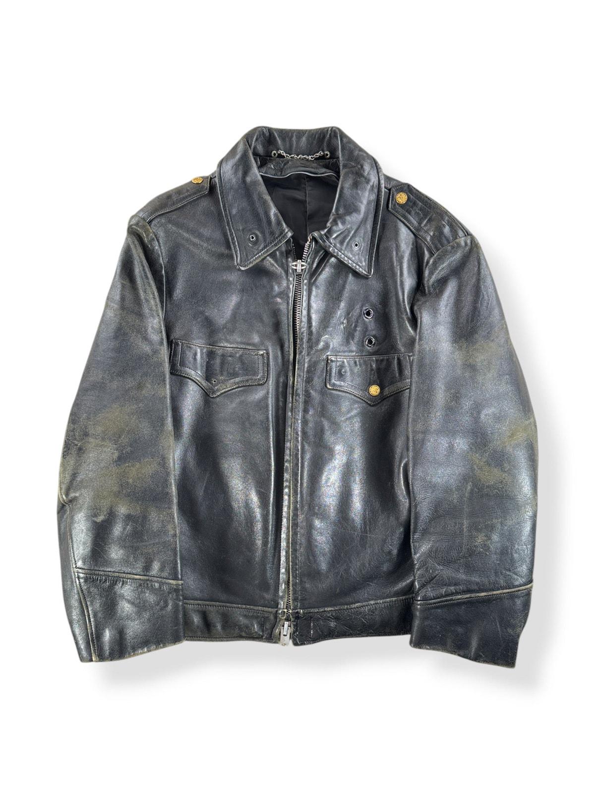 Vintage Leather Police Jacket - Etsy Sweden