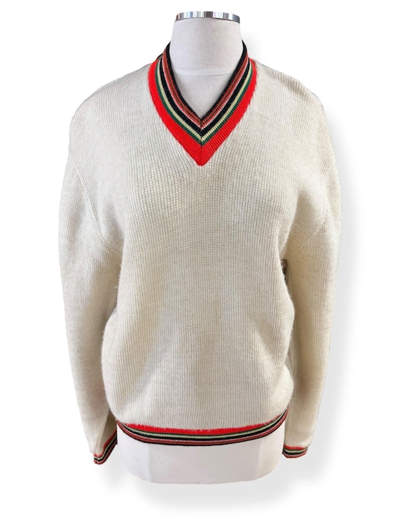 1950s Arrow Orlon V-Neck Sweater M