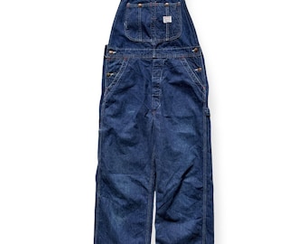 Vtg 50s BIG MAC Penney's Blue Sanforized Denim Suspender Back