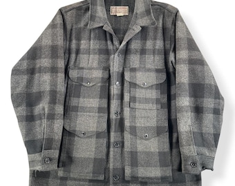 Vintage 90s Era Filson Black & Charcoal Mackinaw Cruiser Jacket SZ XXL