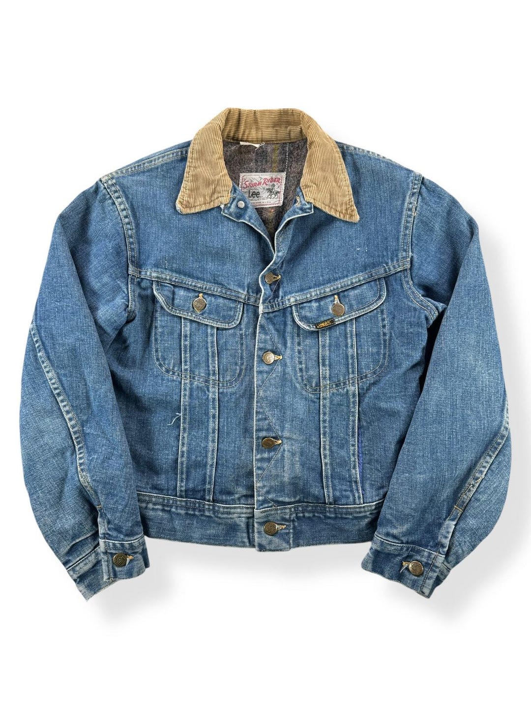 LEE×Preloved Storm Rider Jacket Lee G Jacket w/ STORM RIDER Lining, Denim Collar, & Plain