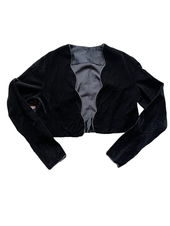 Vintage 1940s-50s Black Velvet Cropped Jacket | Vi