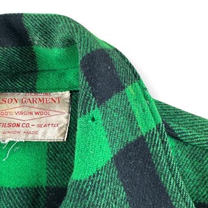 Vintage grön och svart Filson Union Made cruiserjacka SZ XL bild 7