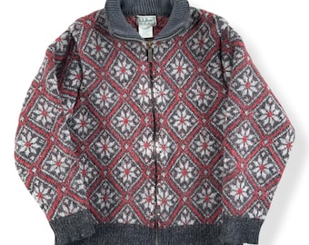 Vintage L.L. Bohne Reißverschluss Pullover SZ XL (Passt S)